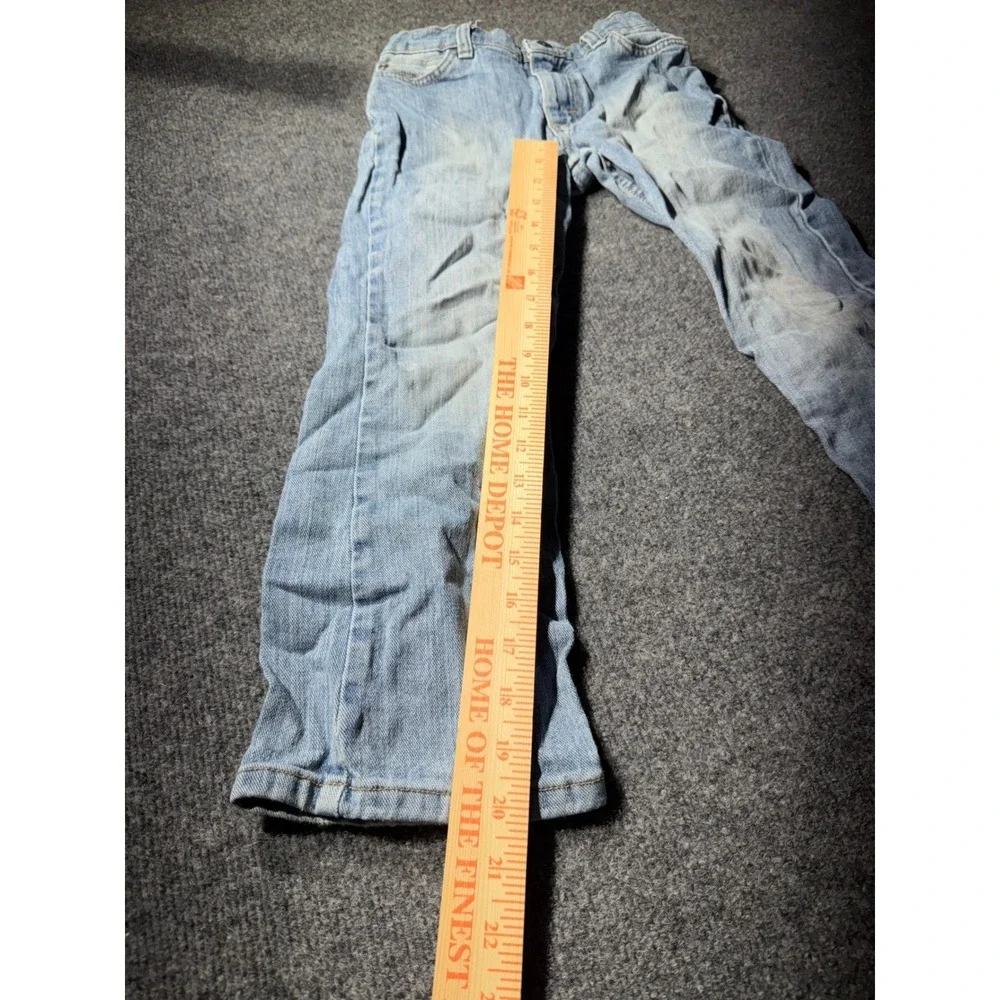 Cat & Jack Boys Size 7 Regular Light Wash Stretch Denim Jeans Adjustable Waist